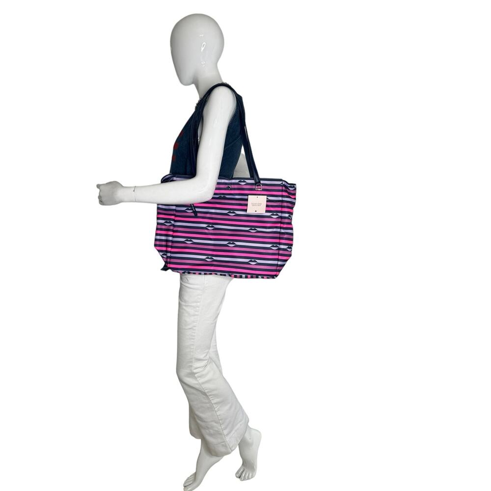 Kate Spade Jae Nylon Lip Print Large Tote Handbag Bag Purse